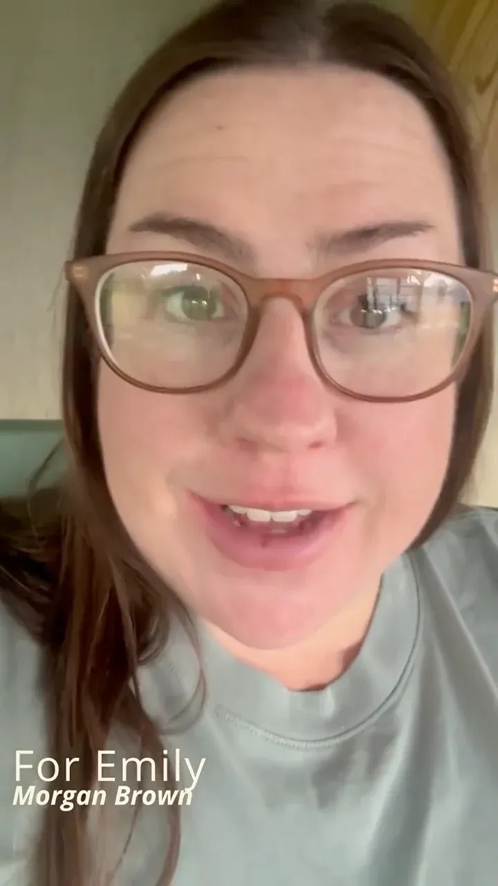 Morgan Brown recording a video message for Emily